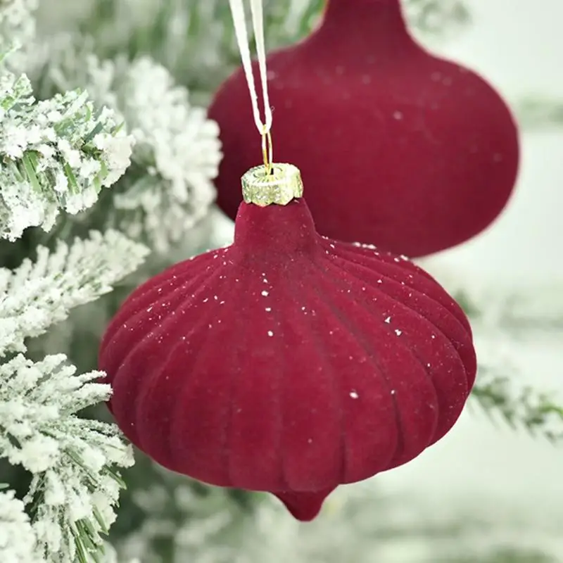 Bolas de adornos navideños de terciopelo, 27 adornos para árboles de Navidad, adornos decorativos inastillables, adornos flocados de Navidad