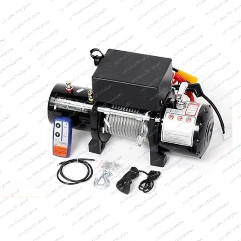 12V Electric Winch 24v Vehicle Crane Self-rescue Wireless Remote Control Portable Winch