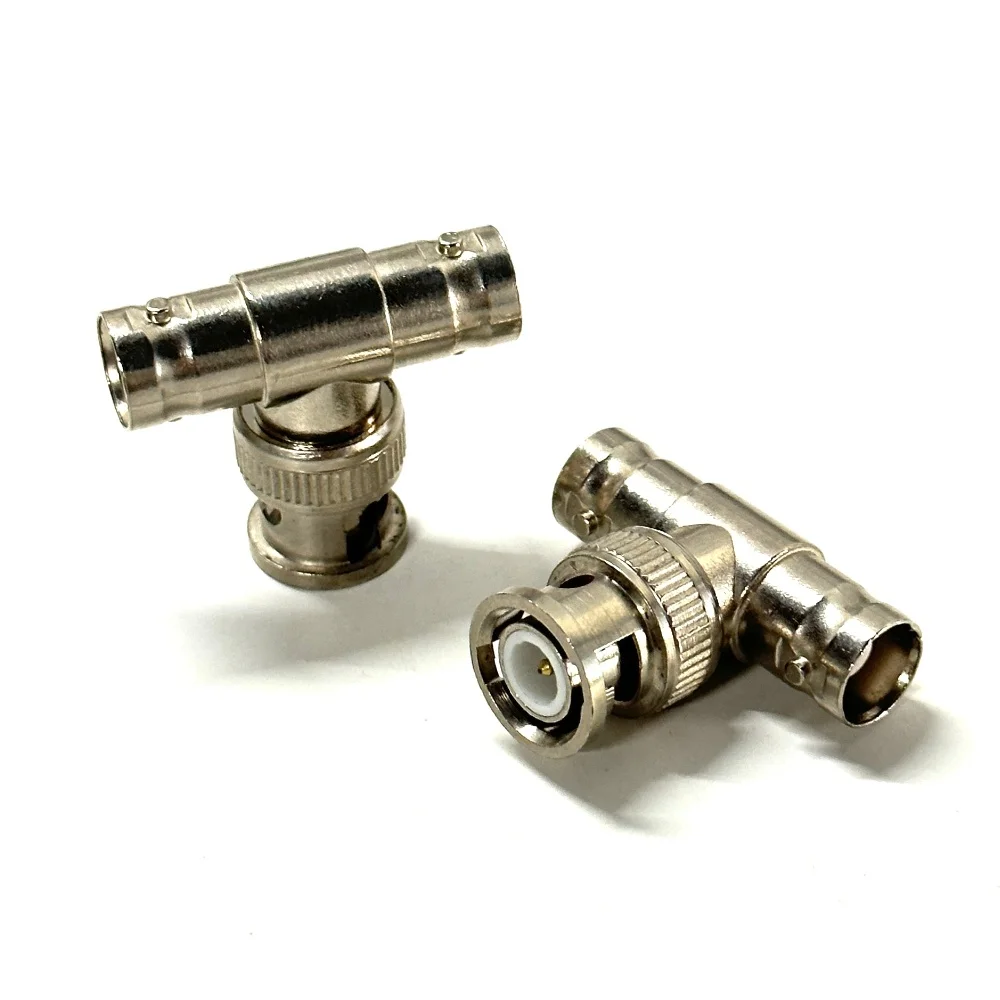 

50pcs BNC Connector BNC 1 Male To 2 female adapter video cable adapter T-shaped connector