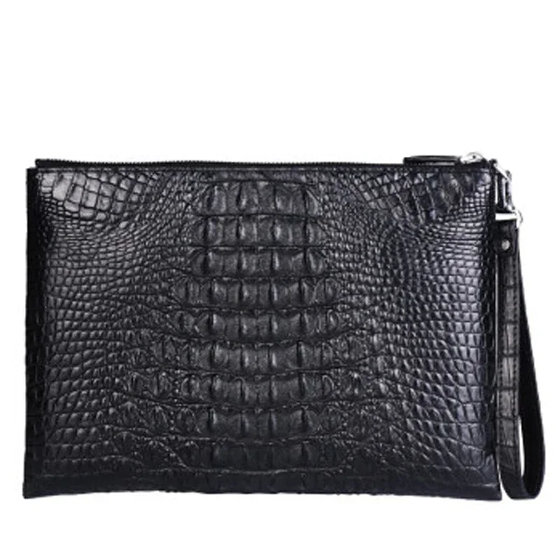 

VVBrown crocodile bags multi-function Casual envelope bag large capacity men clutch bag
