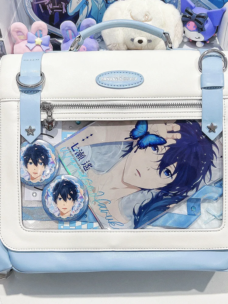 Japanese Original Lolita Anime Backpack Soft Girl Cute Student Transparent Large Capacity Daily Commute School Bag for Women