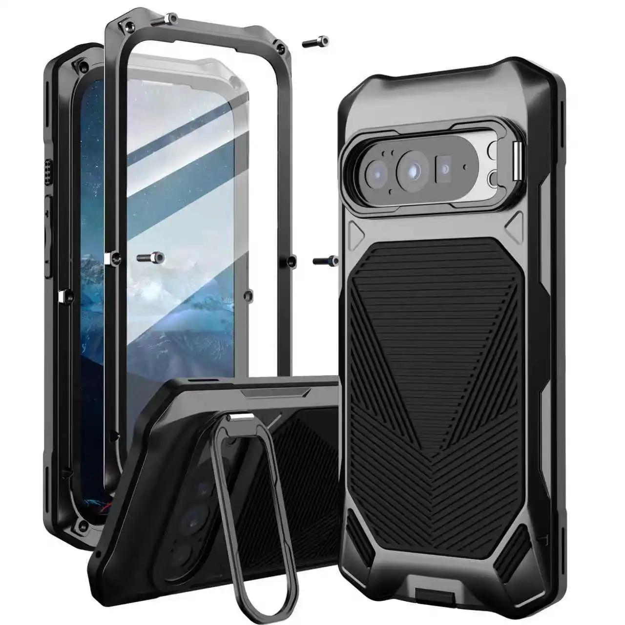 Anti-drop Magnetic Case For Google Pixel 11 10 9 Pro XL Wireless Charger Military Protection Level Metal Cover Cases For Pixel11