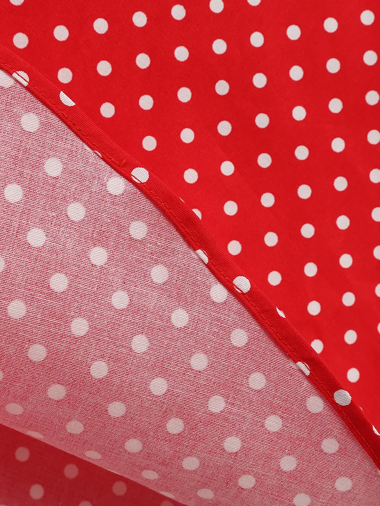 Tonval Retro-Kleider für Damen, 2025, Umlegekragen, Knöpfe vorne, Gürtel, gepunktet, Baumwolle, Rockabilly-Flare-Midikleid – Detail 19