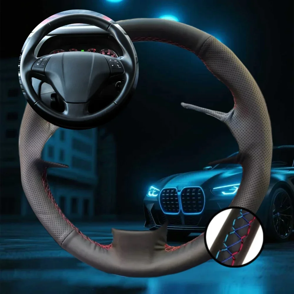

Customized Car Steering Wheel Cover For Fiat Bravo Doblo Opel Combo Grande Punto Linea Car Accessories Hand-sewn Steering Wrap