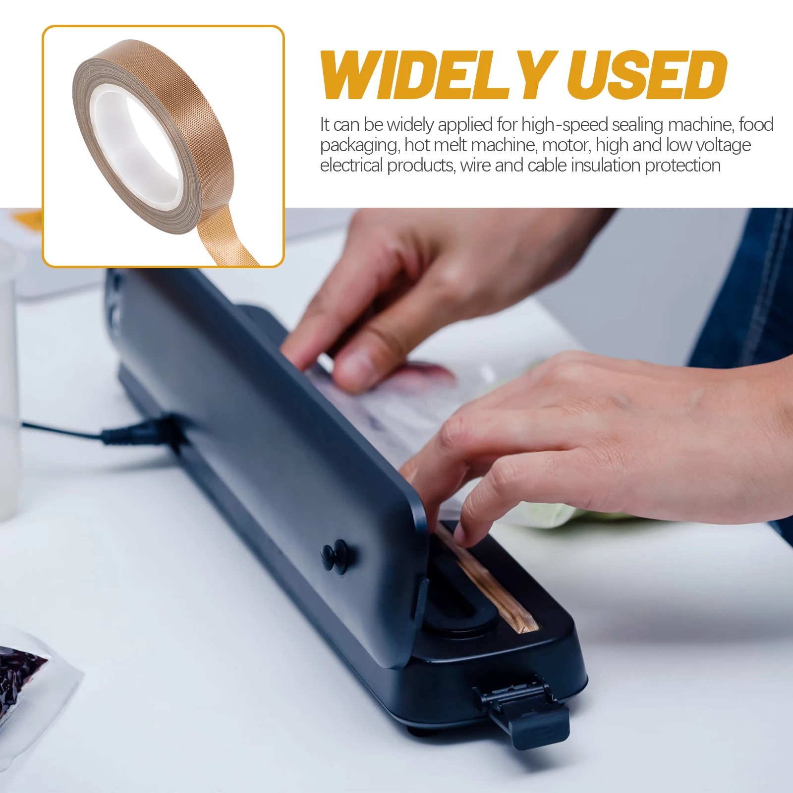

Tape Vacuum Sealer Machine Tape Vacuum Sealer 013mm 13mm Wide 10m Long Heat Insulated PTFE Kitchen Appliance