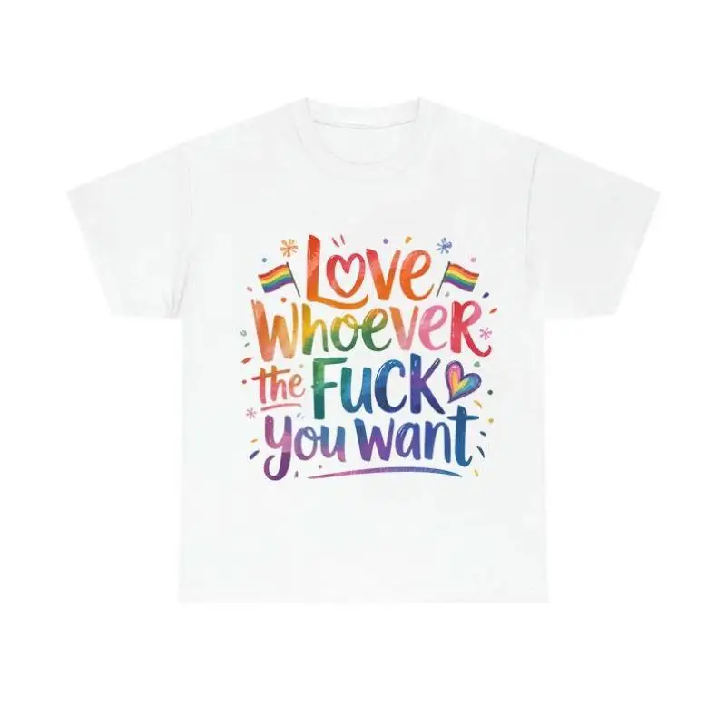 

LGBTQ Pride T-shirt for Women Men Love Whoever You Want Rainbow Graphic Tee Slogan Top Gender Equality Streetwear