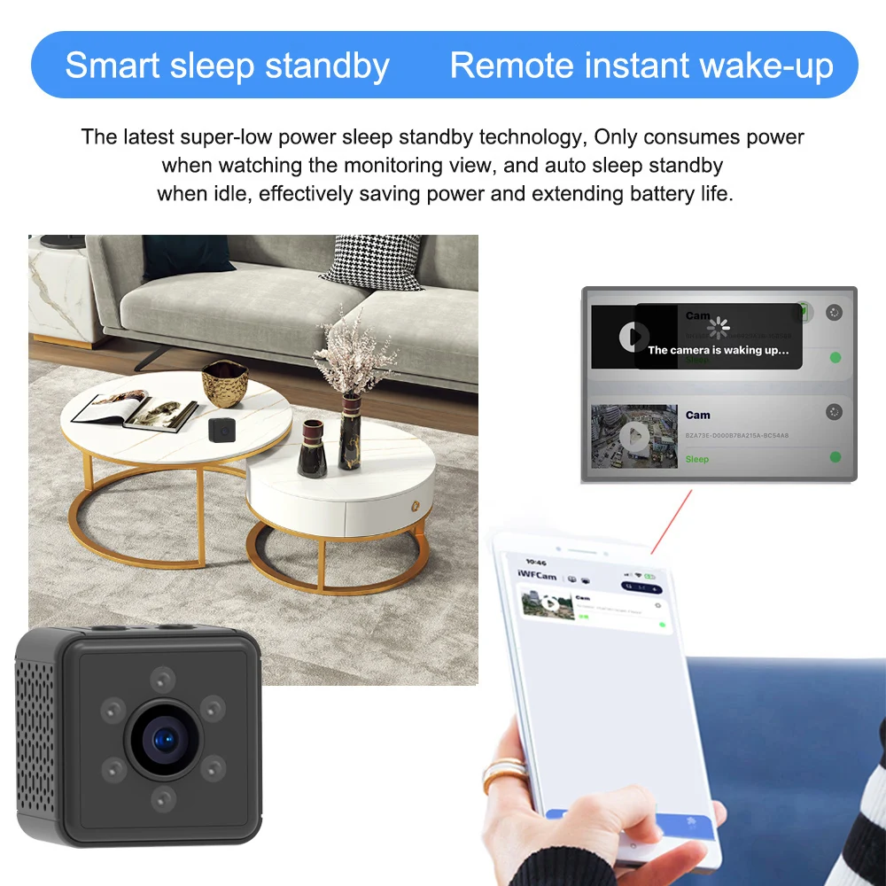 New V3 Mini Cameras HD Wireless WiFi Surveillance Camera Super Small IP Home Security Camera Sleep Standby support Remote ON/OFF