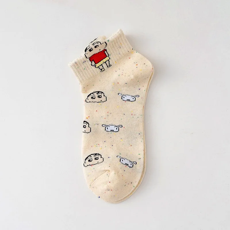 Kawaii Crayon Shin Chan Sock Anime Anime Socks Short Barrel Thin Child Cartoon Three-dimensional Preppy Cute Socks Wholesale