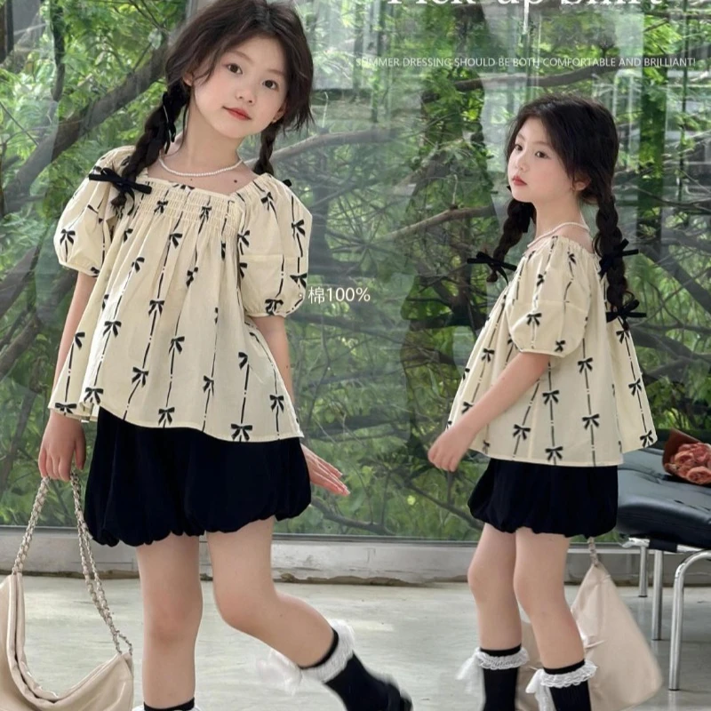 Girls Sets Summer Girl Clothing Set Kids T-shirt+Shorts Suits Short Sleeve Children Fashion Kids Outfit for Girls 2 To 10 Years