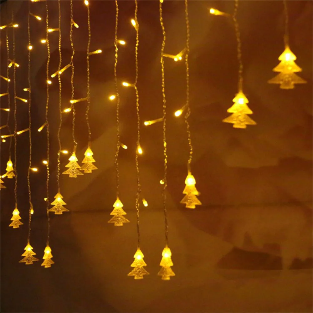 LED Curtain Lights para decoração de Natal, festão de fadas, Natal, ano novo, casamento, festa, ao ar livre, casa, jardim