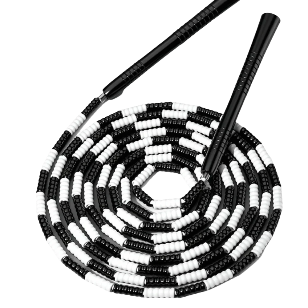 Durable Adjustable Length Adjustable Jump Rope PVC Lightweight Skipping Rope Compact Design Beaded Jump Rope Fitness Training