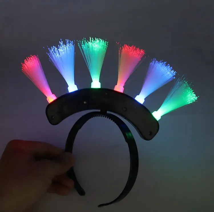 Light Up Flashing Fiber Optic Headbands LED Birthday Rave Party Atmosphere Glowing Supplies Luminous Costume Headwear ni294