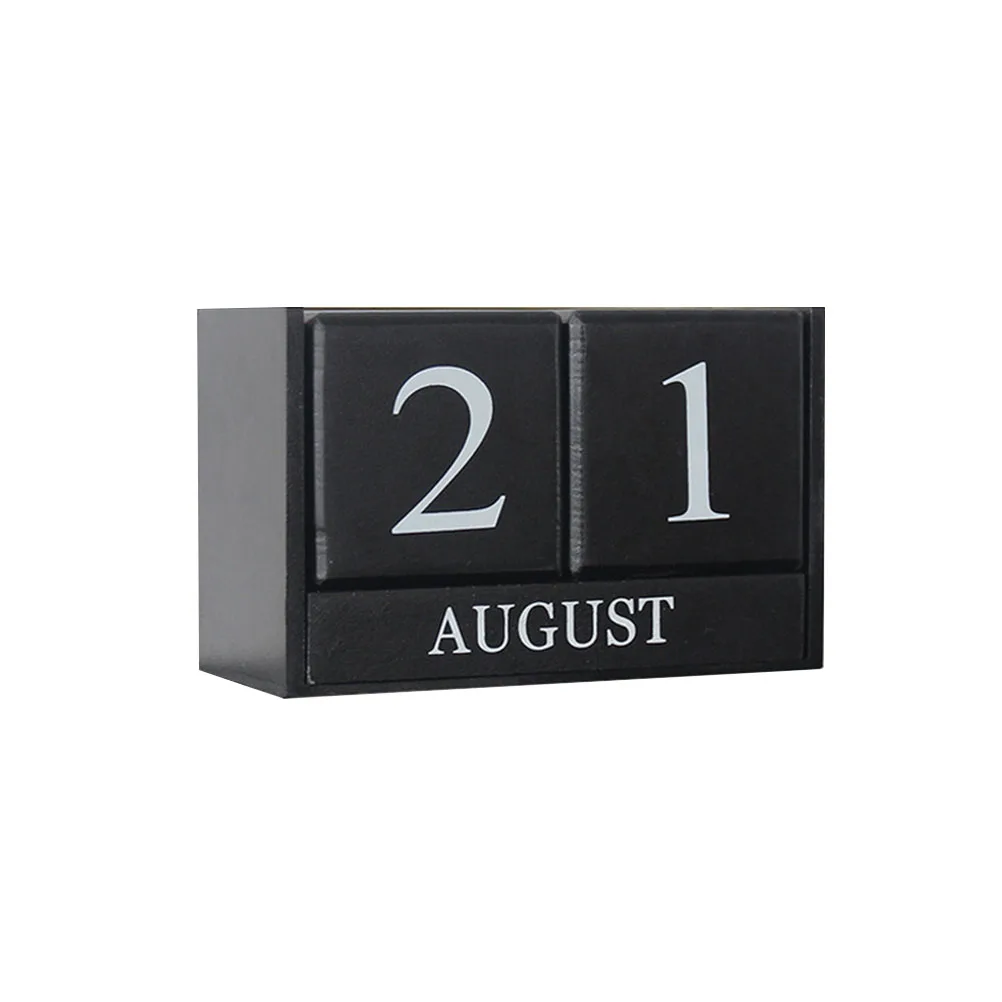 

Creative Black Desk Wooden Manual Calendar Natural Wood Desktop Ornament Office Decoration Fine Craftsmanship Manual Calendar