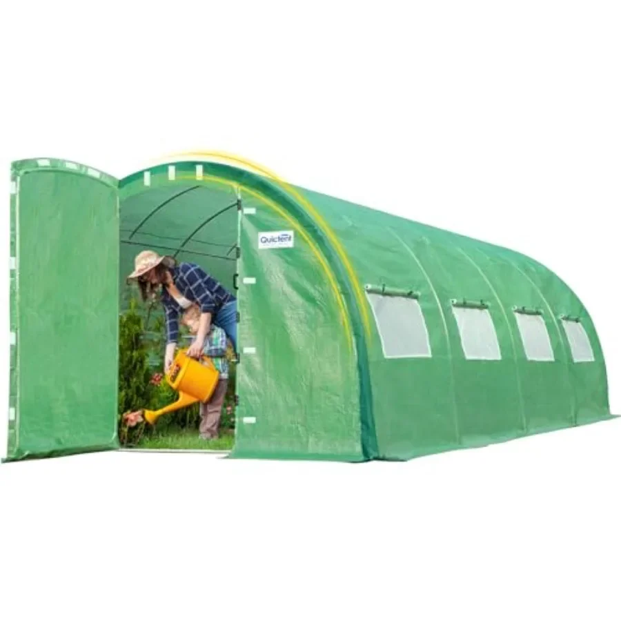 

Quictent Premium Greenhouse Swing Door Large Walk-in Green Houses for Outdoors Upgraded Tunnel Hoop House Frame and Cover for O