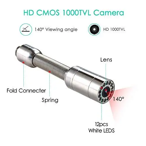 Eyoyo Supplier Offer 100M long 23mm 140 Degree Wide Angle Camera Night Vision Pipe Inspection Snake Camera Endoscope With Lights