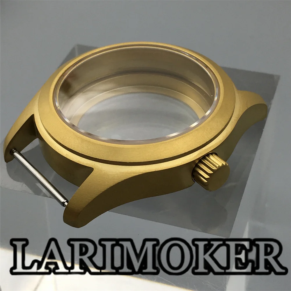 LARIMOKER 36mm 39mm Dive Watch Case Gold Brushed Stainless Steel Sapphire Crystal Water Resistant Fits NH35 PT5000 Miyota 9015