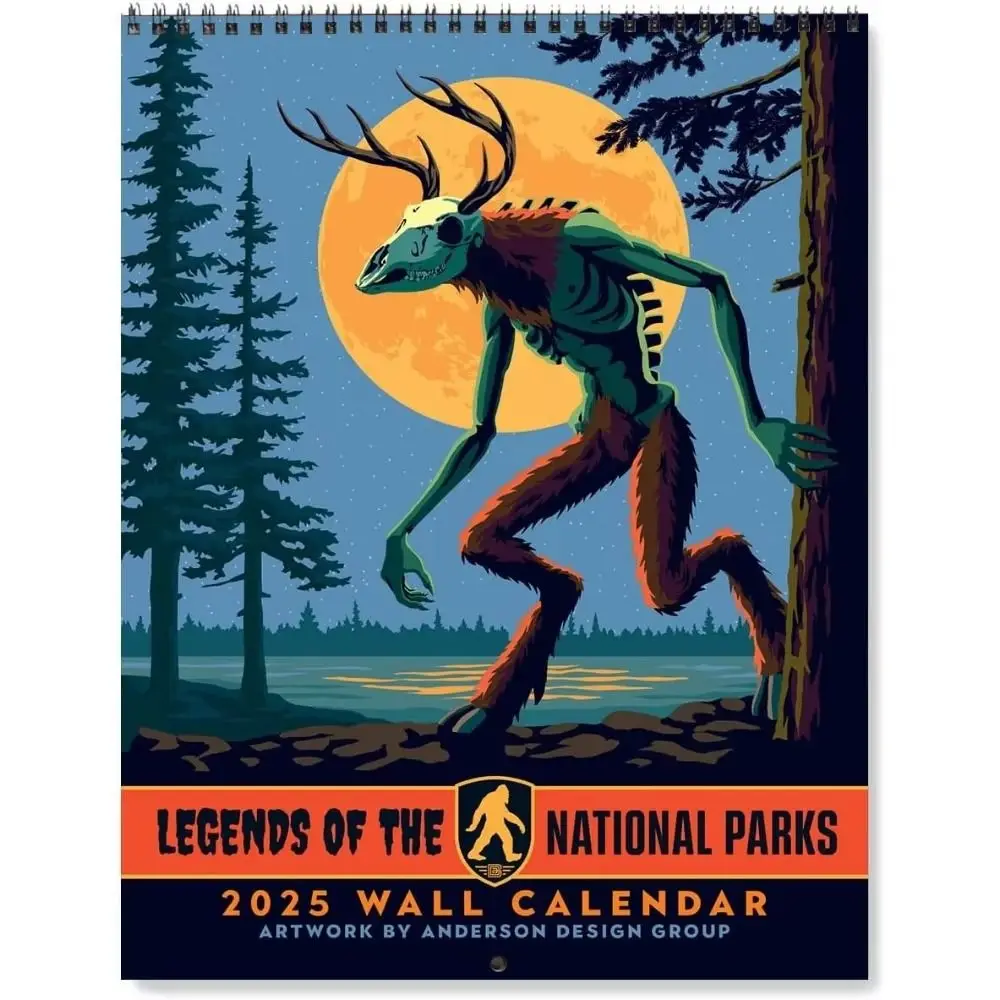 Funny 2025 Wall Calendar Animals Myths Fantasy Creative National Parks Legends Calendar 12 Month Hanging