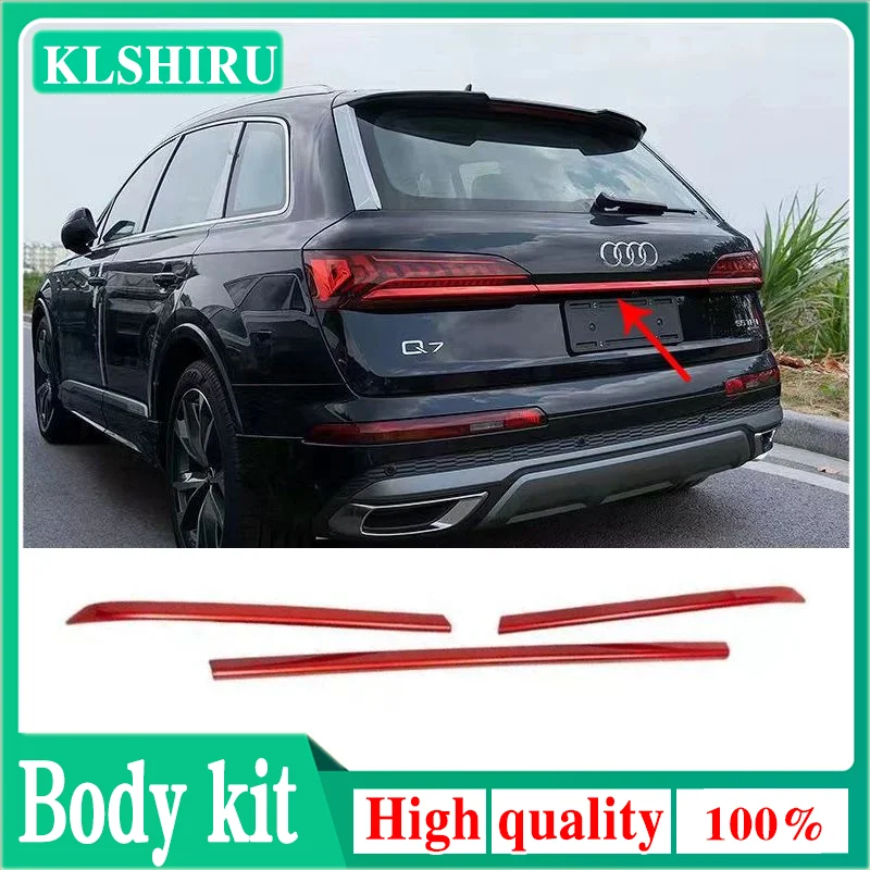 Beautify Fit for AUDI Q7 SQ7 2020-2021 2022 2023 Steel Black Rear Trunk Box Tail Gate Deocr Cover Trim Car Exterior Accessories