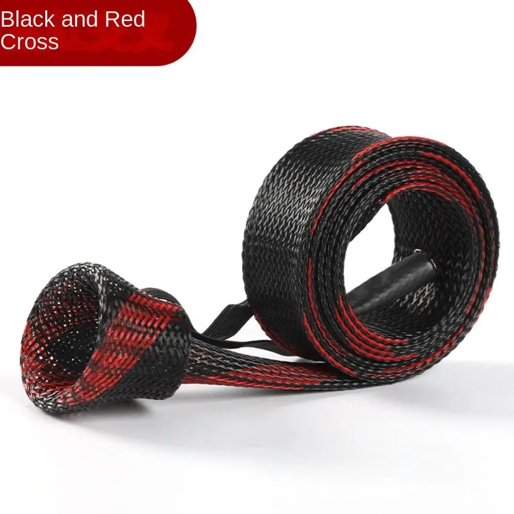 

Braided Mesh Pole Sock Braided Mesh Protector Telescopic Colorful Fishing Rod Protector 30mm*170cm PET Spinning Rod Sleeve