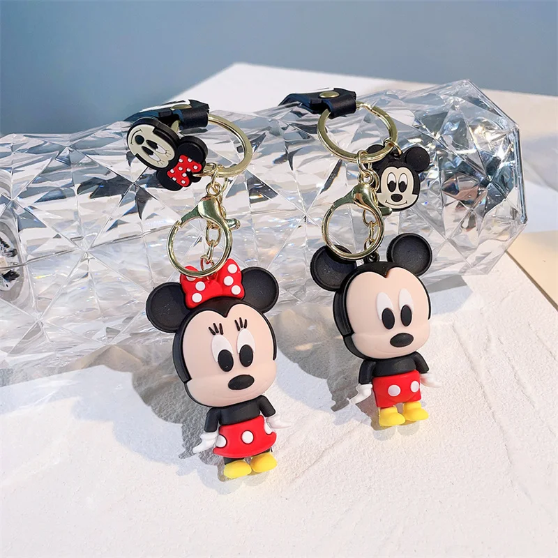 High quality Mickey Minnie silicone doll creative cute pvc key chain car key chain pendant small gift