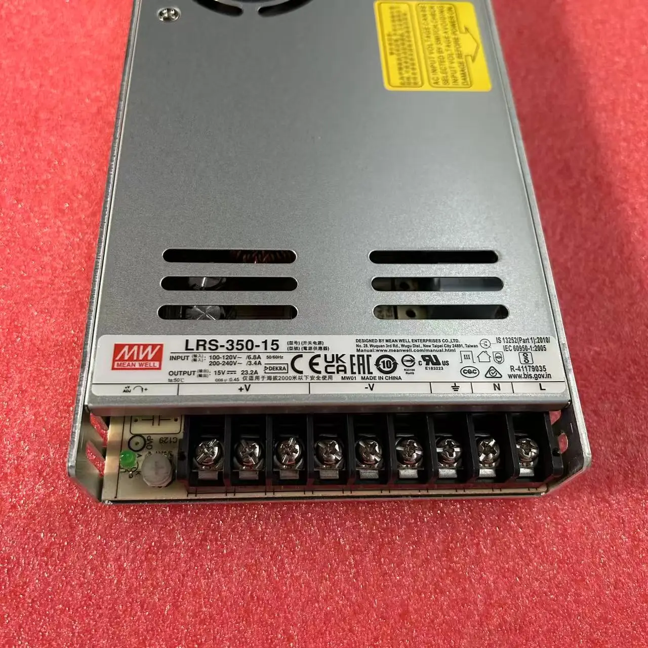 LRS-350 Mean Well Switching Power Supply 3.3/4.2/5/12/15/24/36/48V with Fan Cooling