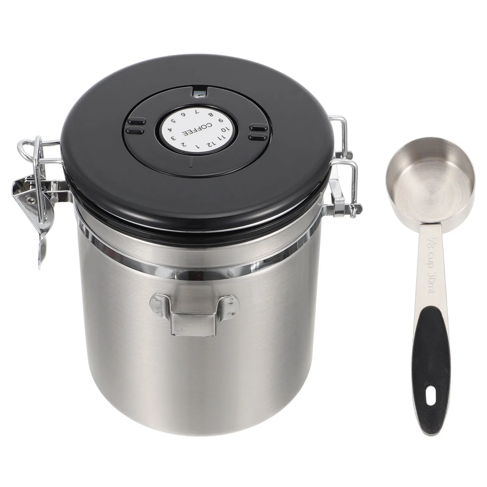 

1Pcs Stainless Steel Sealed Coffee Bean Storage Tank Silver Moisture Proof Food Storage Container Multifunctional Jar