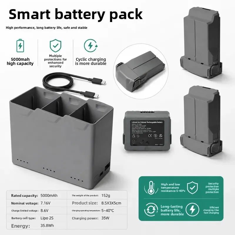 for DJI Mini 5 Pro Series Drone Replacement Battery X2 Charging Hub Set