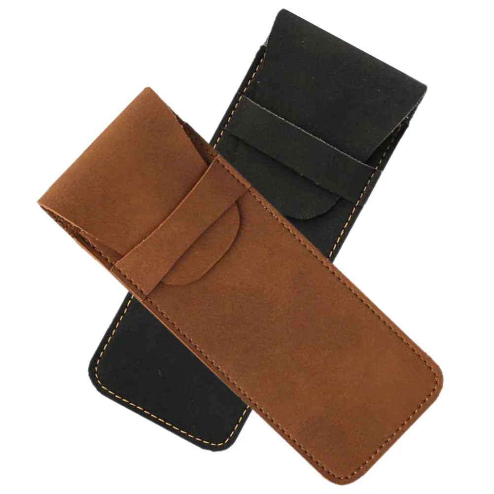 2 Pcs Pencil Case Ballpoint Pens Two Sleeve Holder Bags Fountain Adjustable Vintage
