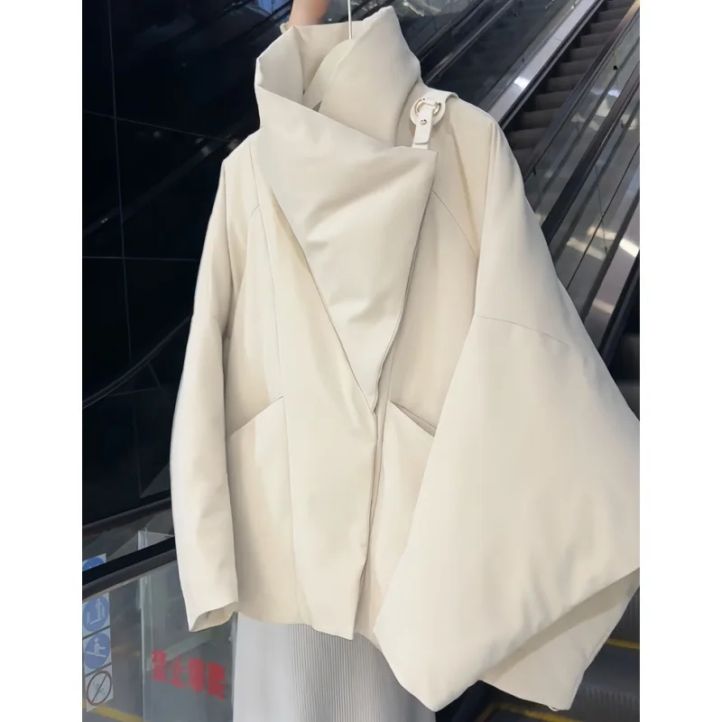 الفاخرة كبيرة التلبيب معطف الخريف الشتاء الدافئة سترة المرأة الدافئة تصميم القطن وسادة مبطنة قصيرة سترة منفوخة الشتاء ملابس النساء