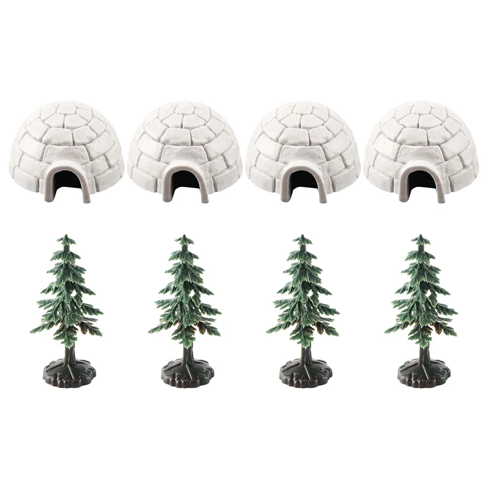 

Set Igloo Model Outdoor Mini Christmas Trees Decorations Plastic Simulated Ice House Ornament