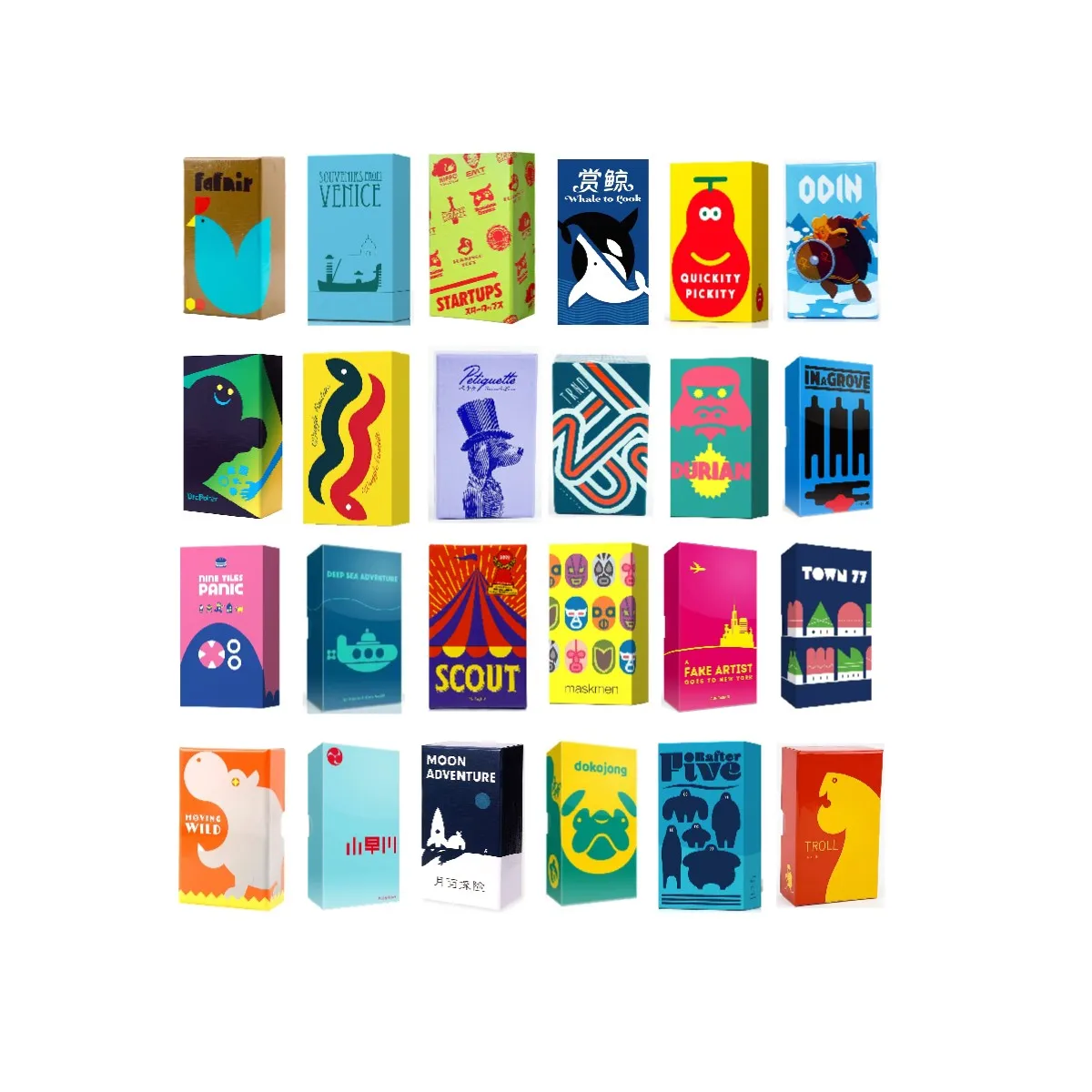 Hot Games | Moon Adventur | Wriggle Roulette | Maskmen | Rafter Five| Durian | Odin | Town 77 | A Fake Artist | Scout Card Game