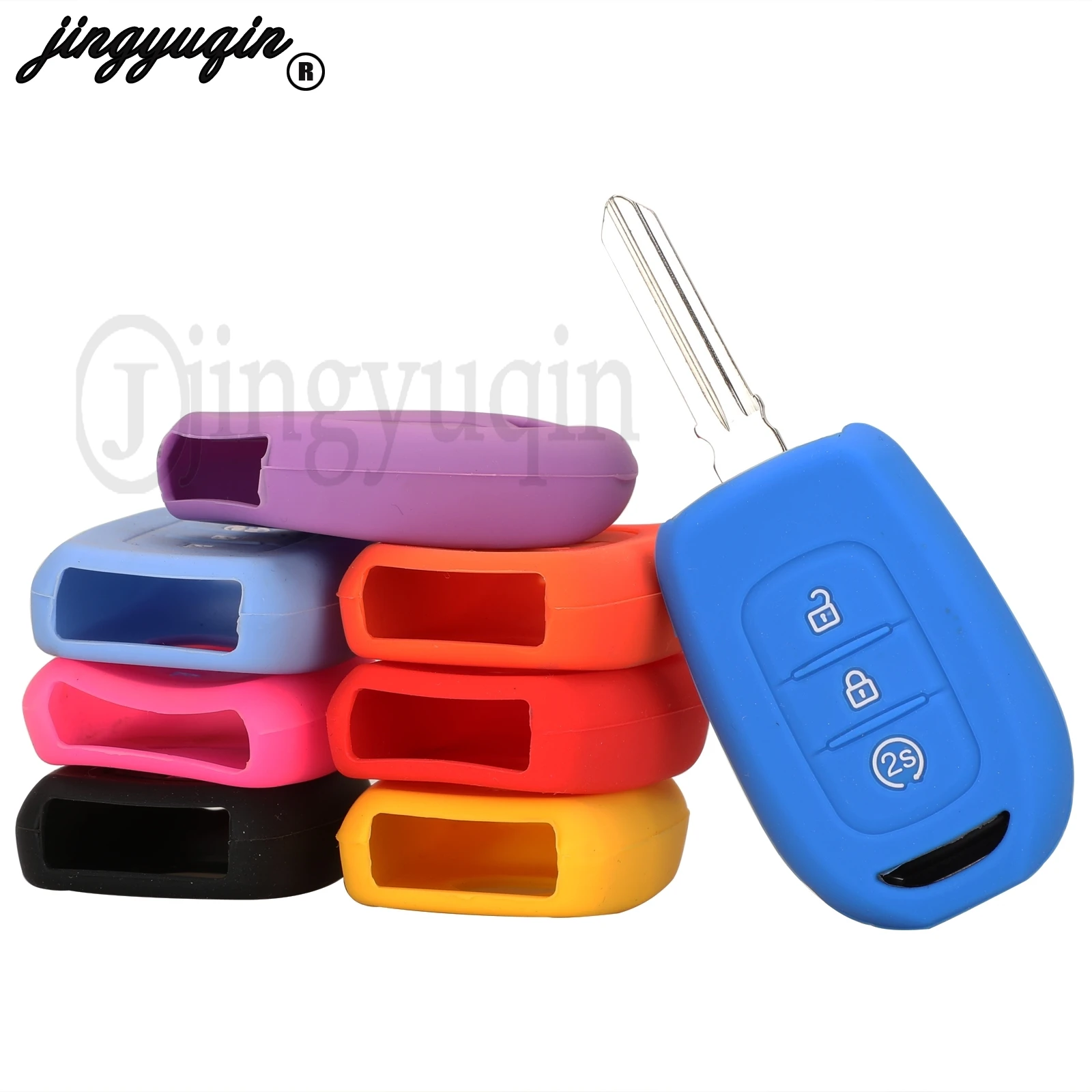 jingyuqin Silicone Car Key FOB Case for Renault Duster dacia Scenic Master Megane Logan Clio Captur Keyless Rubber Cover Protect