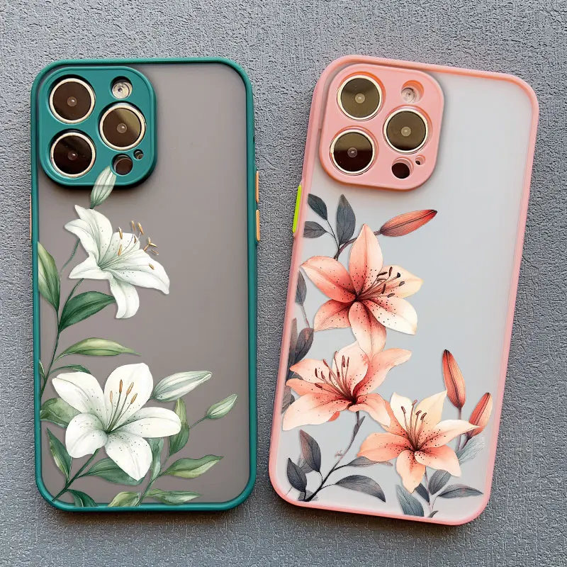 

Oil Painting Lily Flower Retro Pattern Phone Case For iPhone 16 15 14 Pro Max Plus 13 Mini 12 11 Pro Max XS X XR 7 8 SE2 Covers