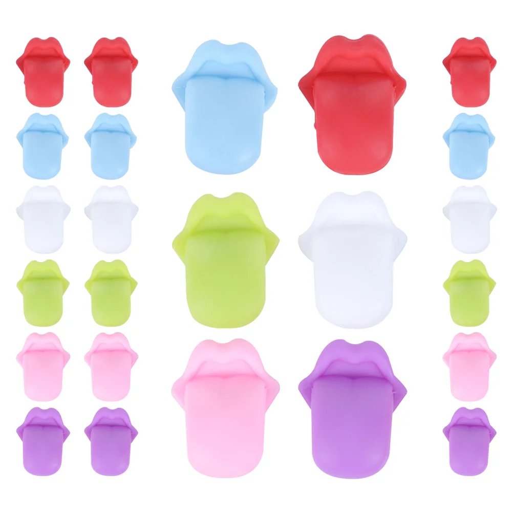 

24pcs Reusable Wine Markers Colorful Tongue Shaped Drink Cup Decorative Silicone Charms Party Home Bar Use Portable Wine Glass