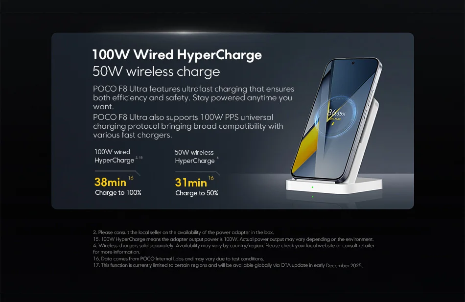 POCO F8 Ultra Global Version Smartphone Snapdragon 8 Elite Gen 5 50MP 6.9" 120Hz display 6500mAh battery