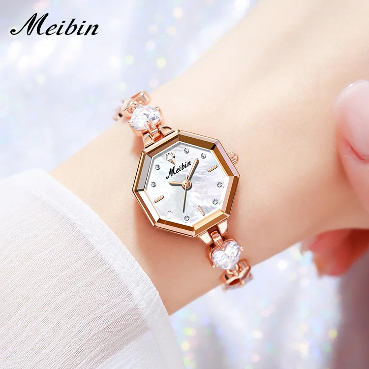 New Elegant Octagonal Quartz Bracelet Watch For Women, A Stylish Quartz Timepiece And A Sophisticated Women'S Accessory.