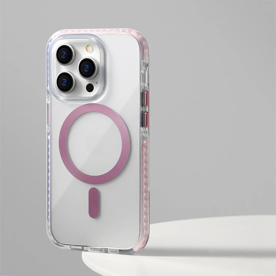 Luxury Transparent Bumper Snti-slip Case For iPhone 13 14 15 16 Pro Max For Magsafe Magnetic Wireless Charge Back Cover Cases