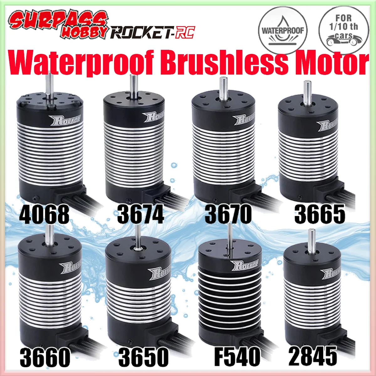

Rocket F540 2845 3650 3660 3665 3660 3674 4068 Waterproof Brushless Motor for 1/8 1/10 1/12 RC Car WLtoy 12428 10428 WPL Traxxas