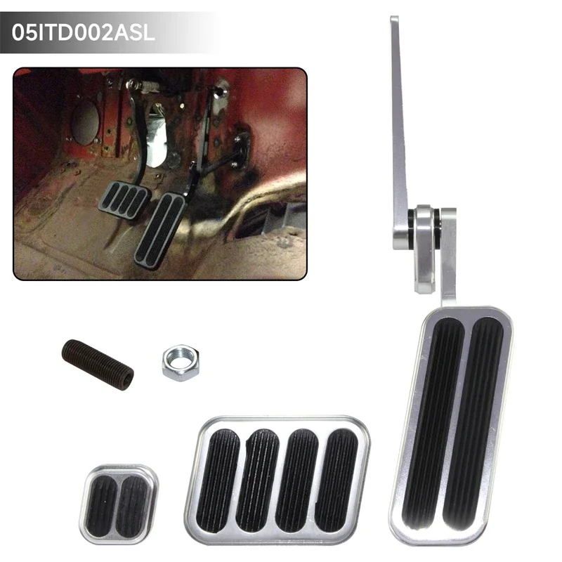 Universal For Hot Street Rod  Chevy Ford  Hot Rod Rat Mopar SBC BBC  Billet Gas Throttle Pedal Kit Aluminum