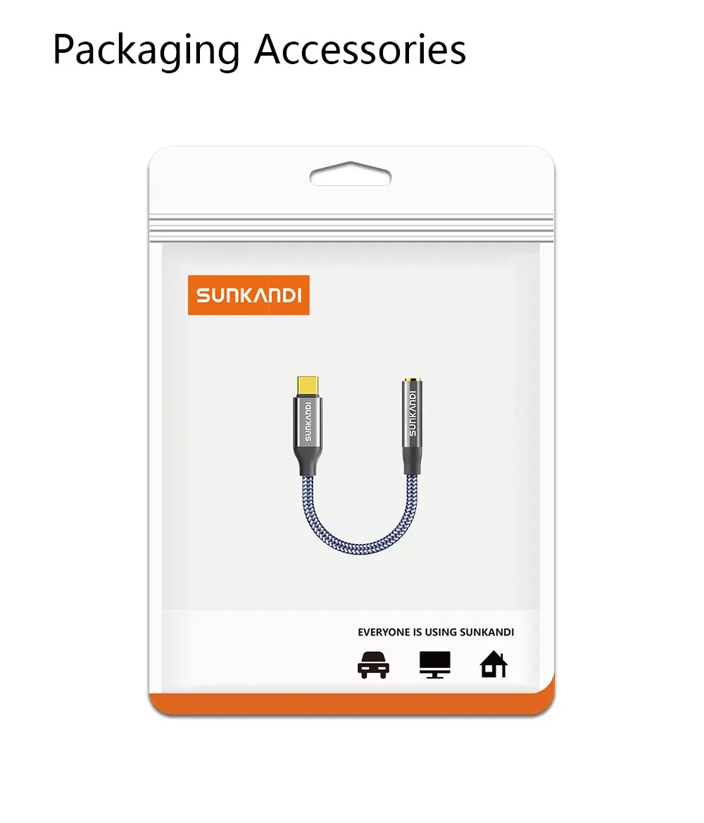 SUNKANDI USB C auf 3,5 mm Buchse Kopfhörer-Adapter, Typ C auf 3,5 mm Buchse Aux-Audiokabel für iPhone 16 15, Samsung Xiaomi – Detail 14