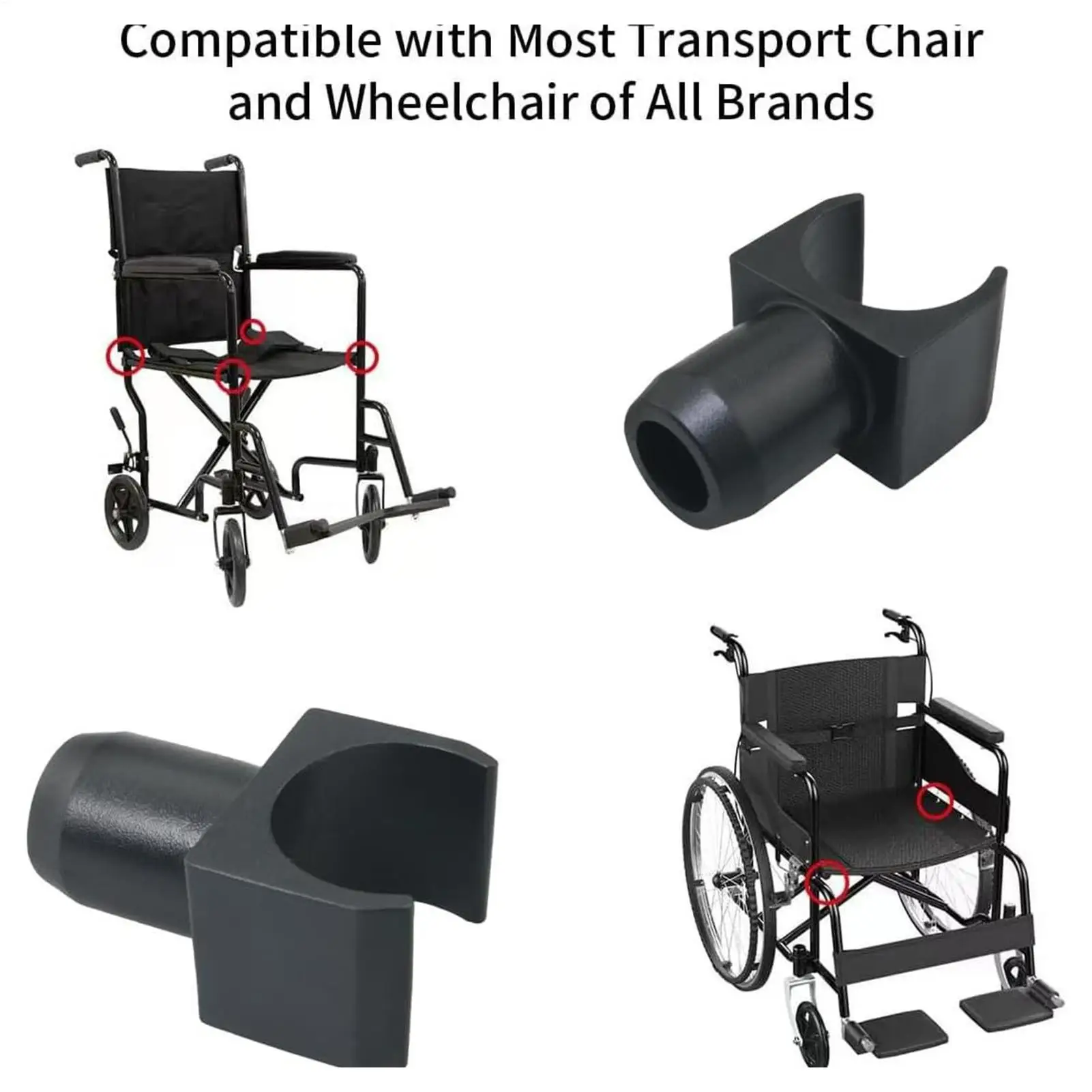 4pcs Plastics wheelchair seat rail guide auxiliary Wheelchair U-shaped guide rail slider Smooth Auxiliary Accessories ﻿