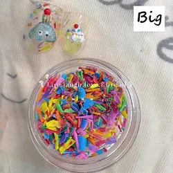 1Box Cake Ribbon Pieces Nail Decoratrion Nails Accessories Mica DIY Colorful Artificial Oatmeal Nails Drill