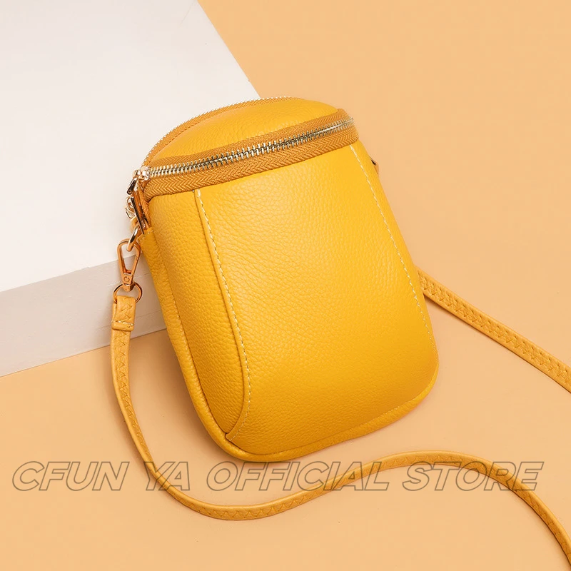 CFUN YA New Red Mini Bag For Women Real Leather Phone Key Purse Female Shoulder Crossbody Bags Necessaire 미니가방 Bolsas Para Mujer