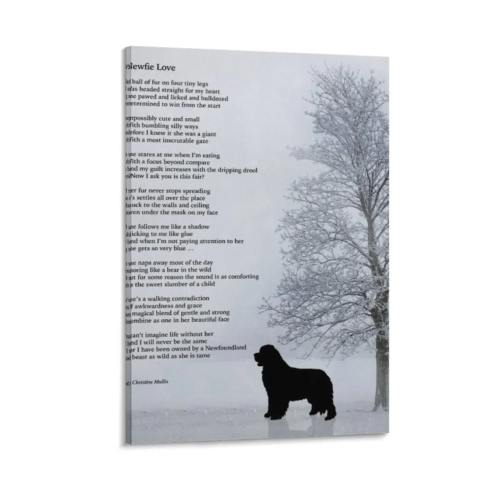 

Newfie Love Poem-Winter Background - SHE version Canvas Painting anime canvas wall art decorative frames wall room