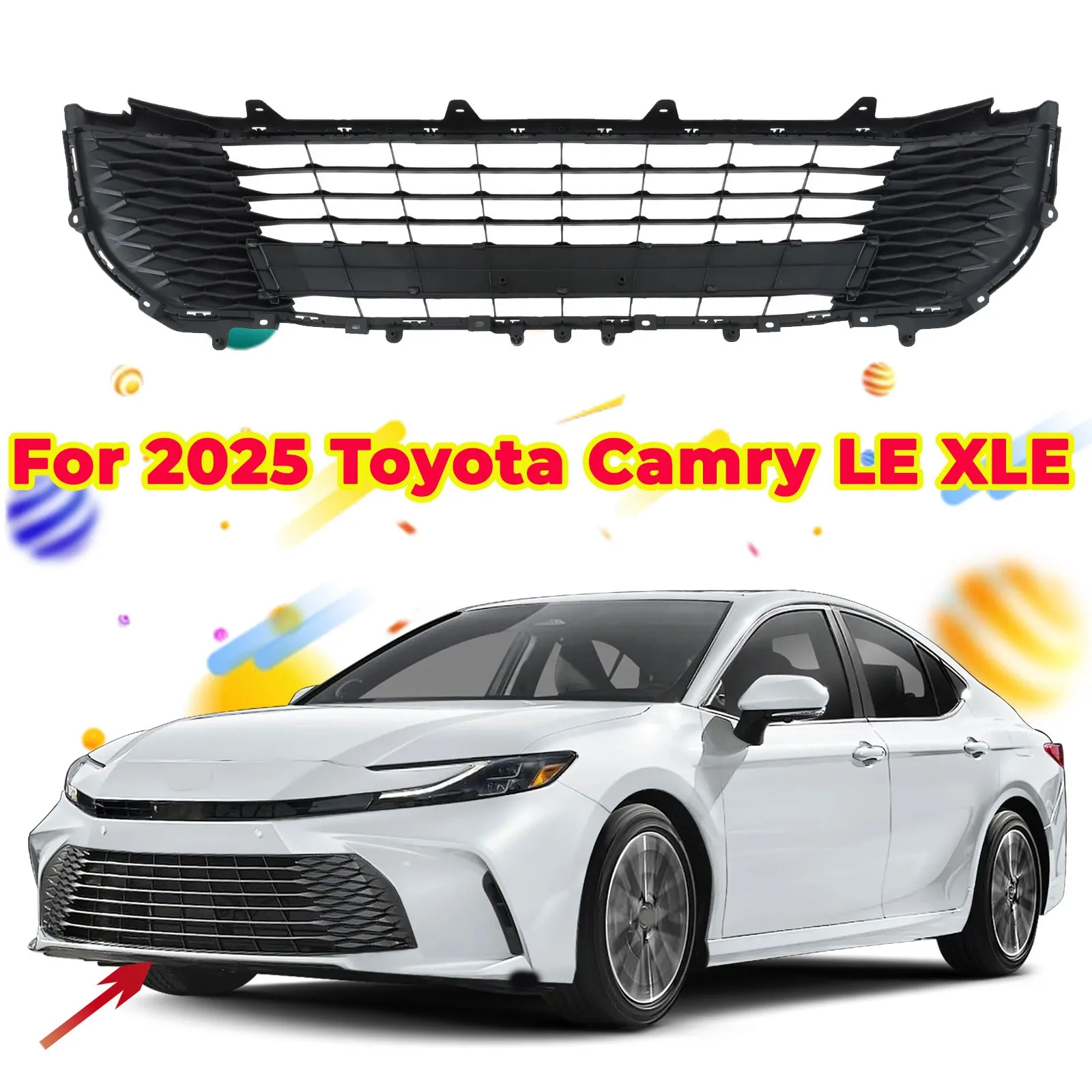 

Накладка на нижнюю решетку бампера, пластик, матовый черный, для Toyota Camry LE XLE 2025