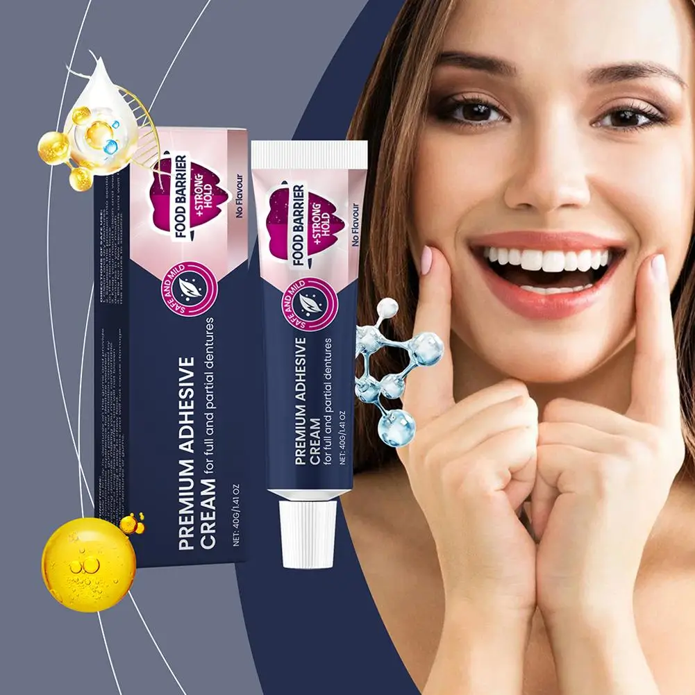 Adhesivo adhesivo para dentadura 40g para fijación de dentadura postiza para la salud dental L7A0