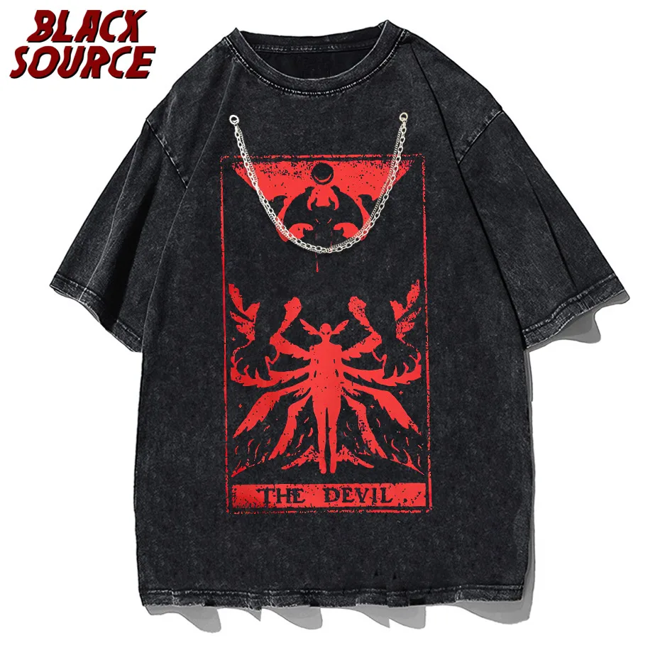 Devil Tarot Debiruman Devilman Crybaby Men's Tshirt Japan Anime Tee Shirt Harajuku Manga T-Shirts Cotton Summer Clothing