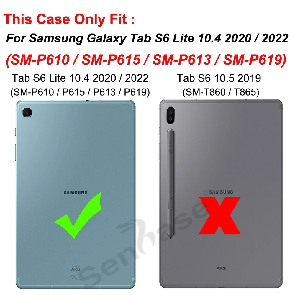 Kids Safe Shockproof TPU + PC Pull Ring Stand Tablet Cover For Samsung Galaxy Tab S6 Lite 10.4 2020 2022 SM-P610 SM-P619 Case