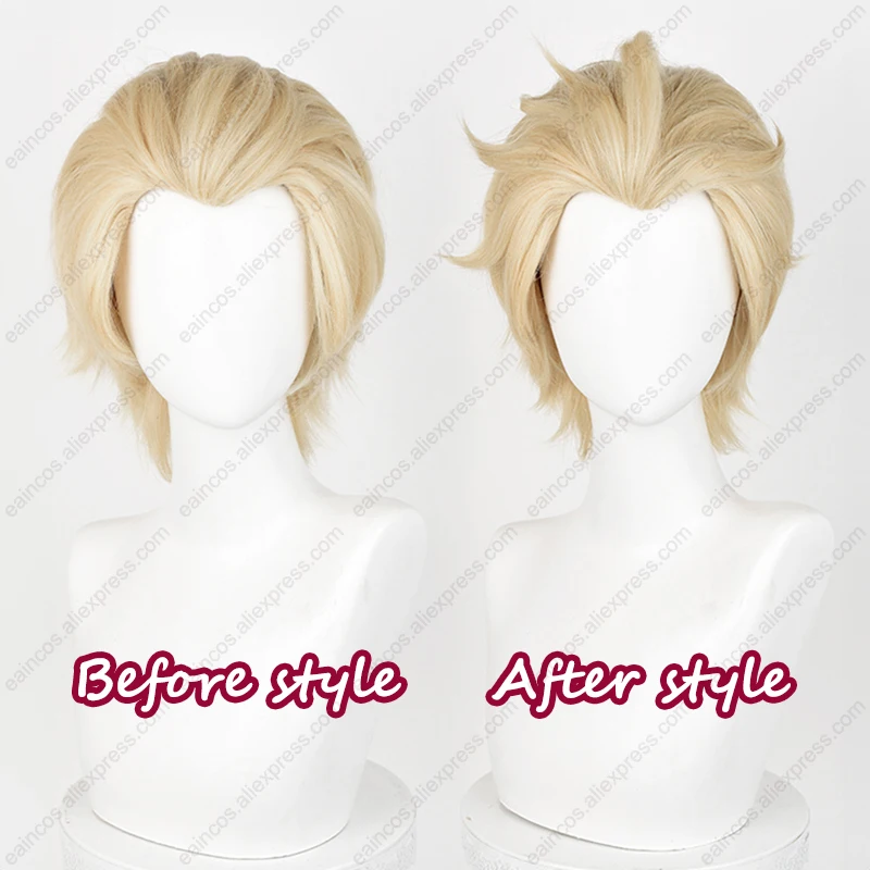 Hermit Alva Lorenz Cosplay Wig 30cm Short Light Gold Hair Heat Resistant Synthetic Wigs