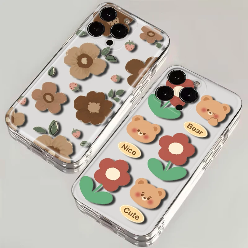 E27 cartoon flower Soft Case for Moto G9 Powe One Pro E12 E22I E22 G52 G42 G32 G22 G23 Z2 Z Play P40 P30 Edge 30